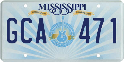 MS license plate GCA471