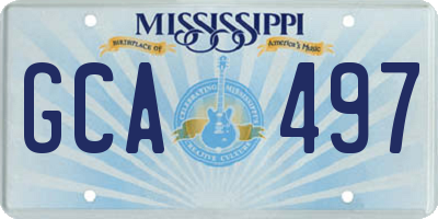 MS license plate GCA497