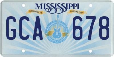 MS license plate GCA678