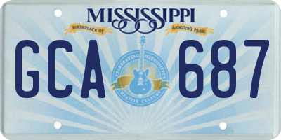 MS license plate GCA687