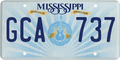 MS license plate GCA737