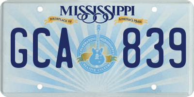 MS license plate GCA839