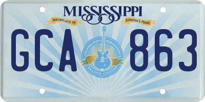 MS license plate GCA863