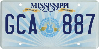 MS license plate GCA887