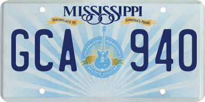 MS license plate GCA940