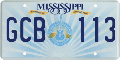 MS license plate GCB113