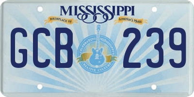 MS license plate GCB239