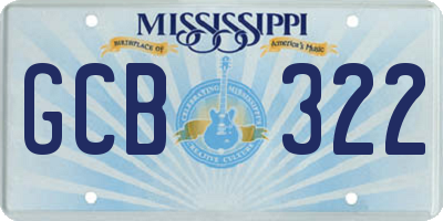 MS license plate GCB322