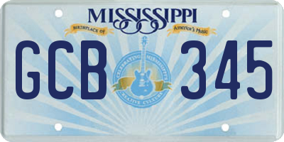 MS license plate GCB345