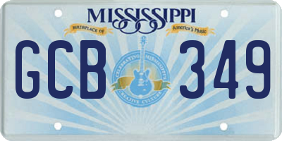MS license plate GCB349