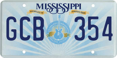 MS license plate GCB354
