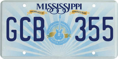 MS license plate GCB355