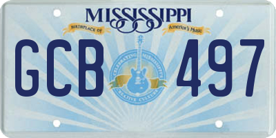 MS license plate GCB497