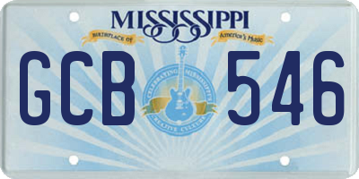 MS license plate GCB546