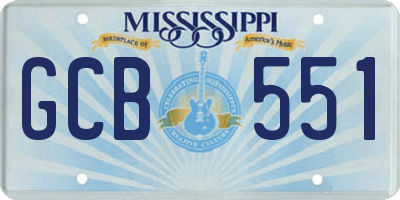MS license plate GCB551