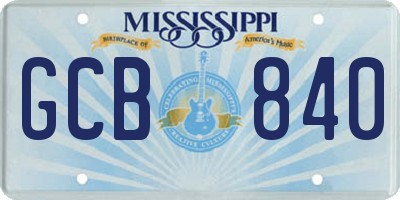 MS license plate GCB840