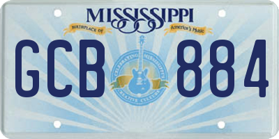 MS license plate GCB884