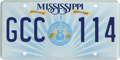 MS license plate GCC114