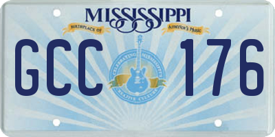 MS license plate GCC176