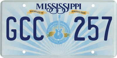 MS license plate GCC257