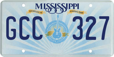MS license plate GCC327