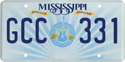 MS license plate GCC331