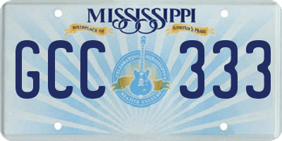 MS license plate GCC333
