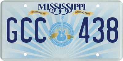 MS license plate GCC438