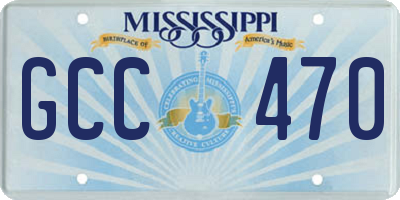 MS license plate GCC470