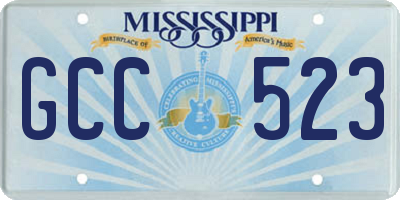 MS license plate GCC523
