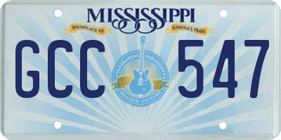 MS license plate GCC547