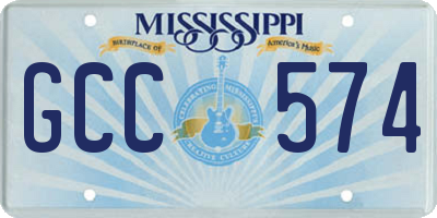 MS license plate GCC574