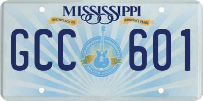 MS license plate GCC601