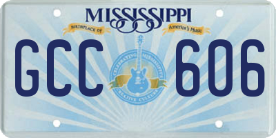 MS license plate GCC606