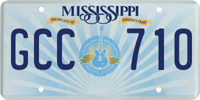 MS license plate GCC710