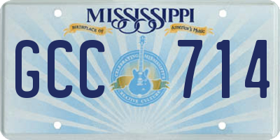 MS license plate GCC714