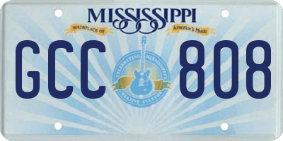 MS license plate GCC808