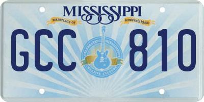 MS license plate GCC810