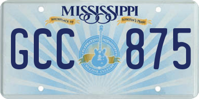 MS license plate GCC875