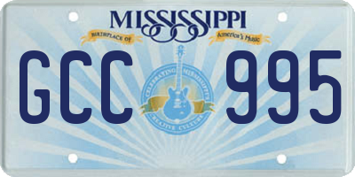 MS license plate GCC995