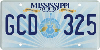 MS license plate GCD325