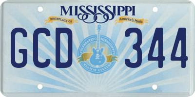 MS license plate GCD344