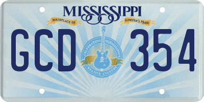 MS license plate GCD354