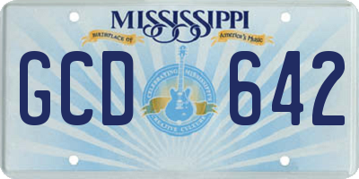 MS license plate GCD642