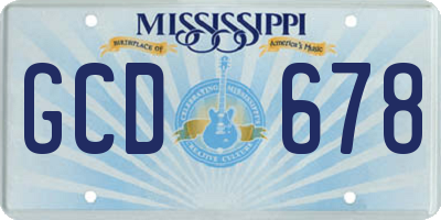 MS license plate GCD678