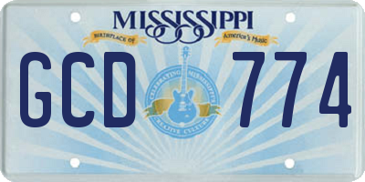 MS license plate GCD774