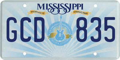 MS license plate GCD835