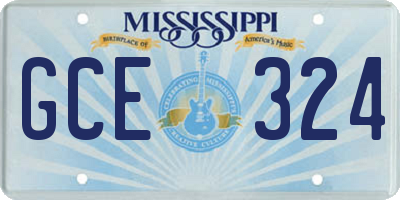 MS license plate GCE324