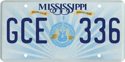 MS license plate GCE336