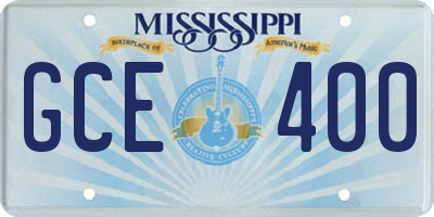 MS license plate GCE400